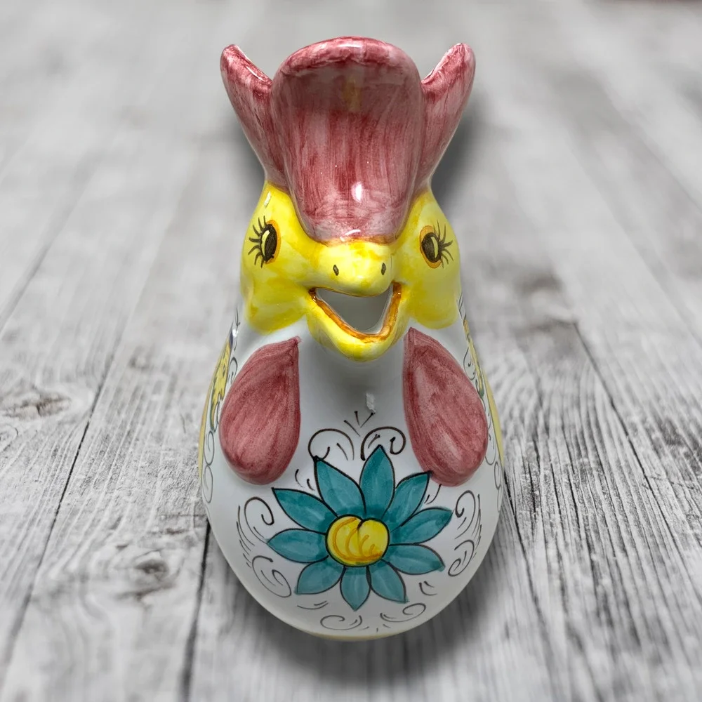 Williams Sonoma Deruta Majolica Raffaellesco Rooster Pitcher Italy Hand Painted